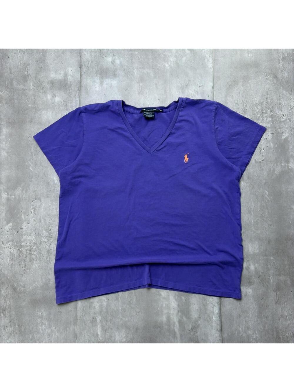 Y2K Purple Polo Ralph Lauren V-Neck T-Shirt